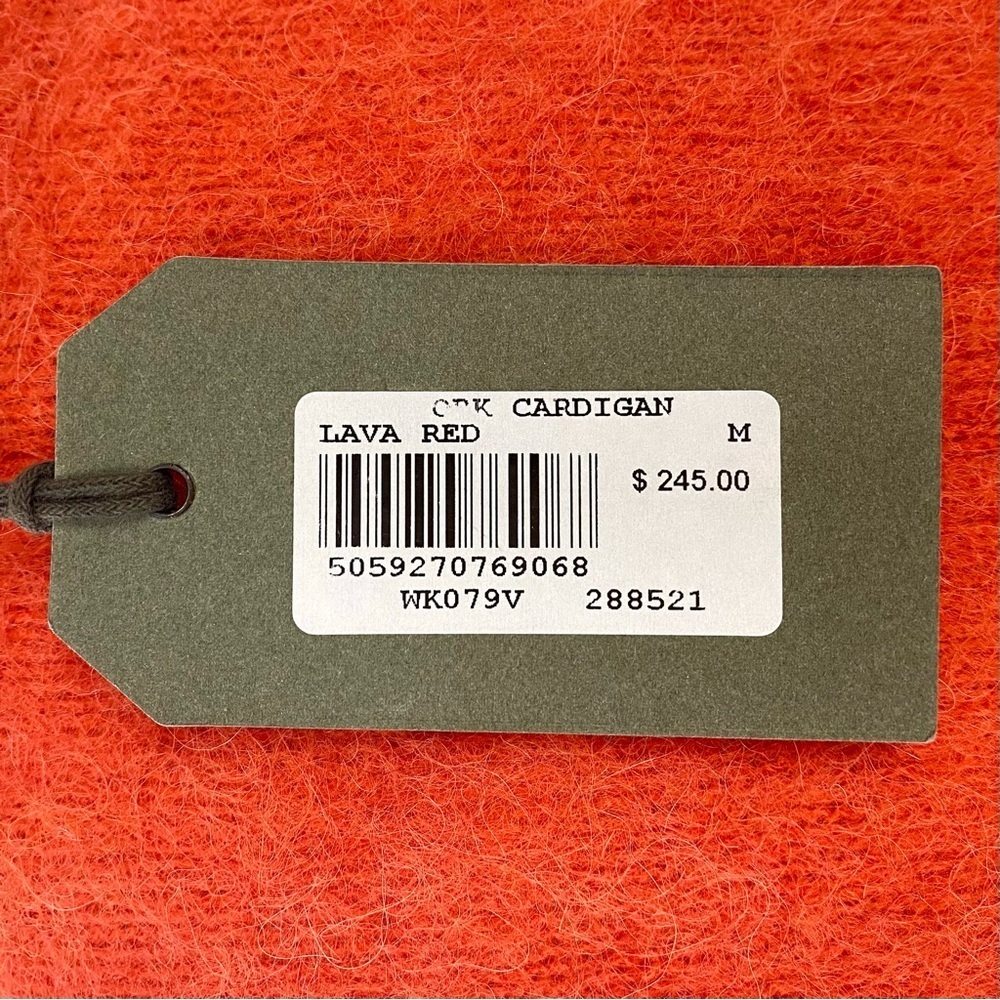 ALLSAINTS NWT Lava Red Alpaca Blend Cropped Cardigan, Size M - Picture 7 of 9